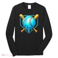 Baseball Drip Home Plate Ice Cream Long Sleeve Shirt thumb 0