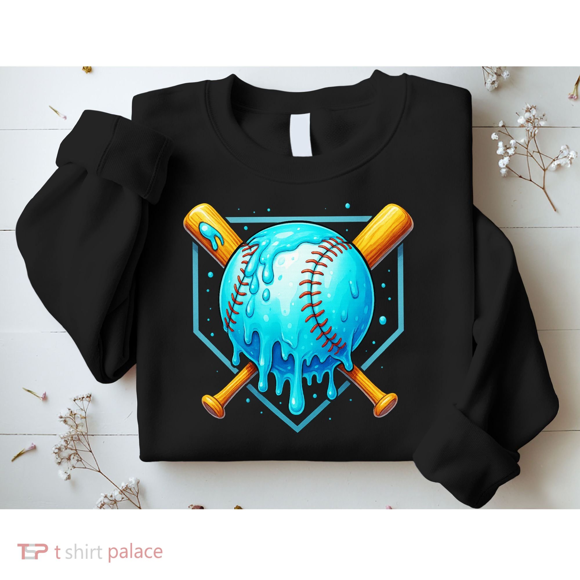 Baseball Drip Home Plate Ice Cream Sweatshirt