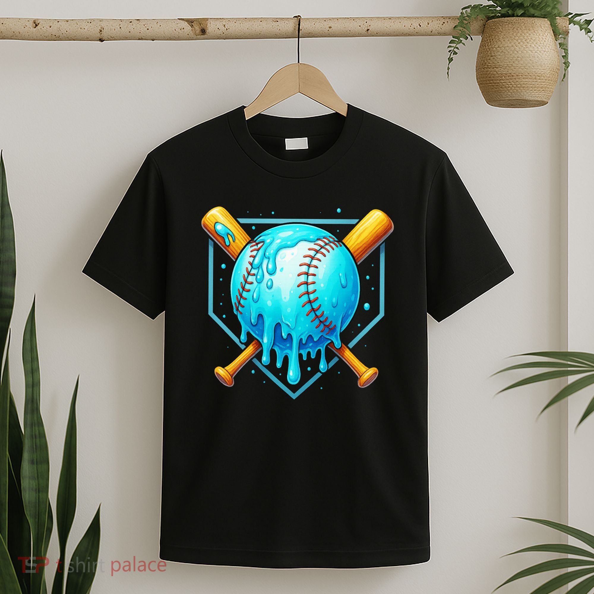 Baseball Drip Home Plate Ice Cream T-Shirt