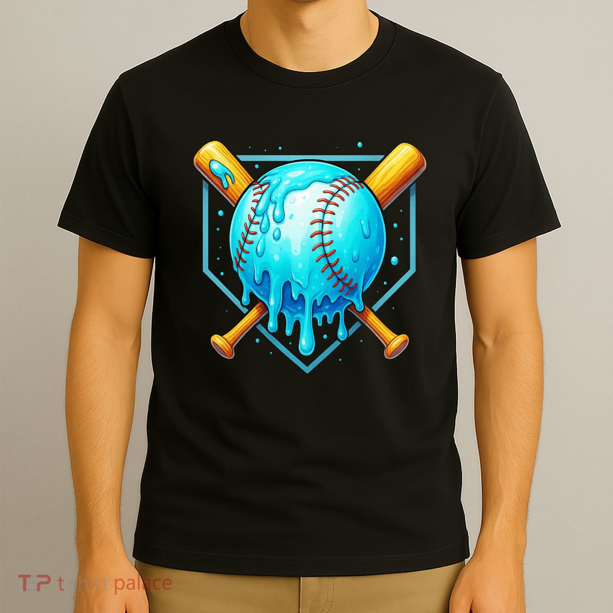 Baseball Drip Home Plate Ice Cream T-Shirt