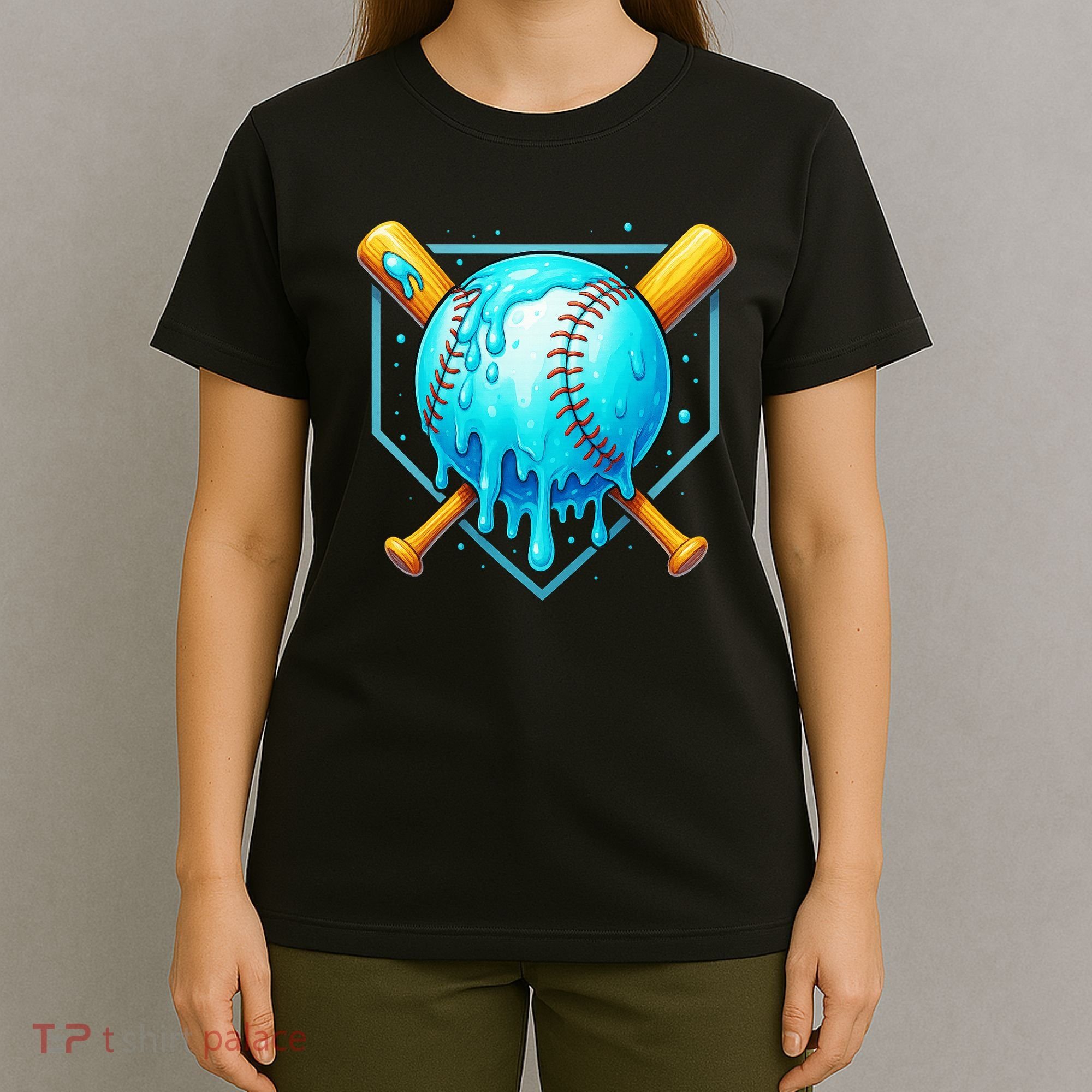 Baseball Drip Home Plate Ice Cream T-Shirt