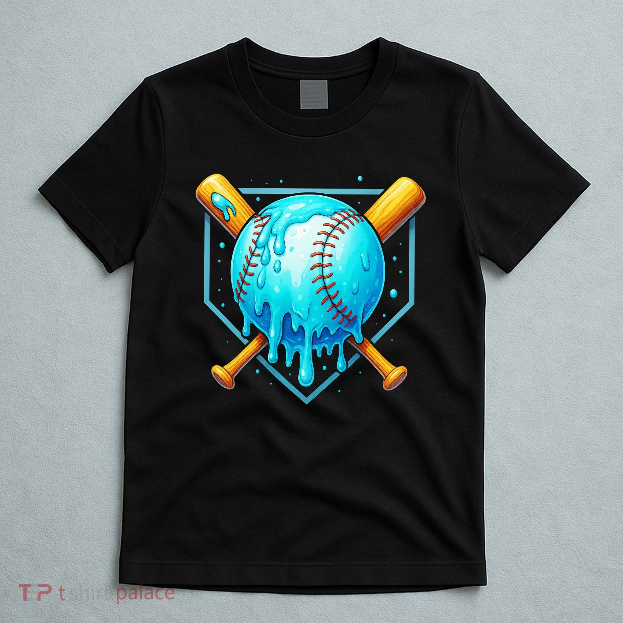 Baseball Drip Home Plate Ice Cream T-Shirt