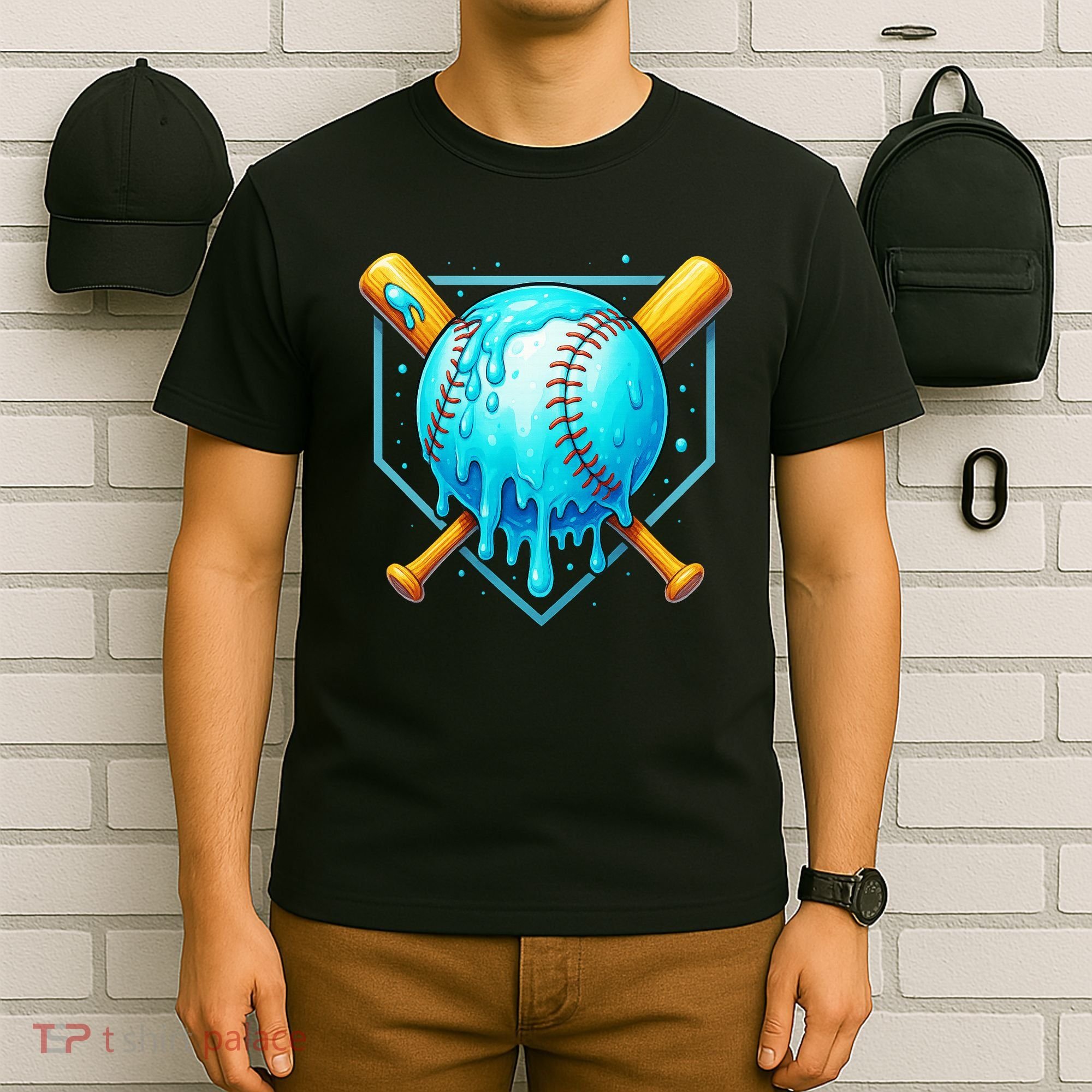 Baseball Drip Home Plate Ice Cream T-Shirt