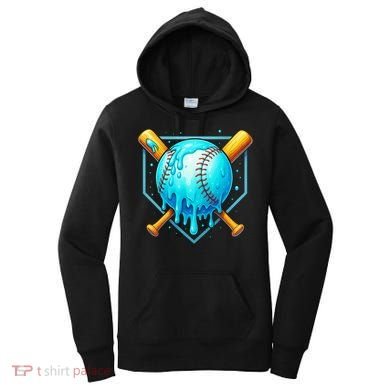 Baseball Drip Home Plate Ice Cream Women's Hoodie