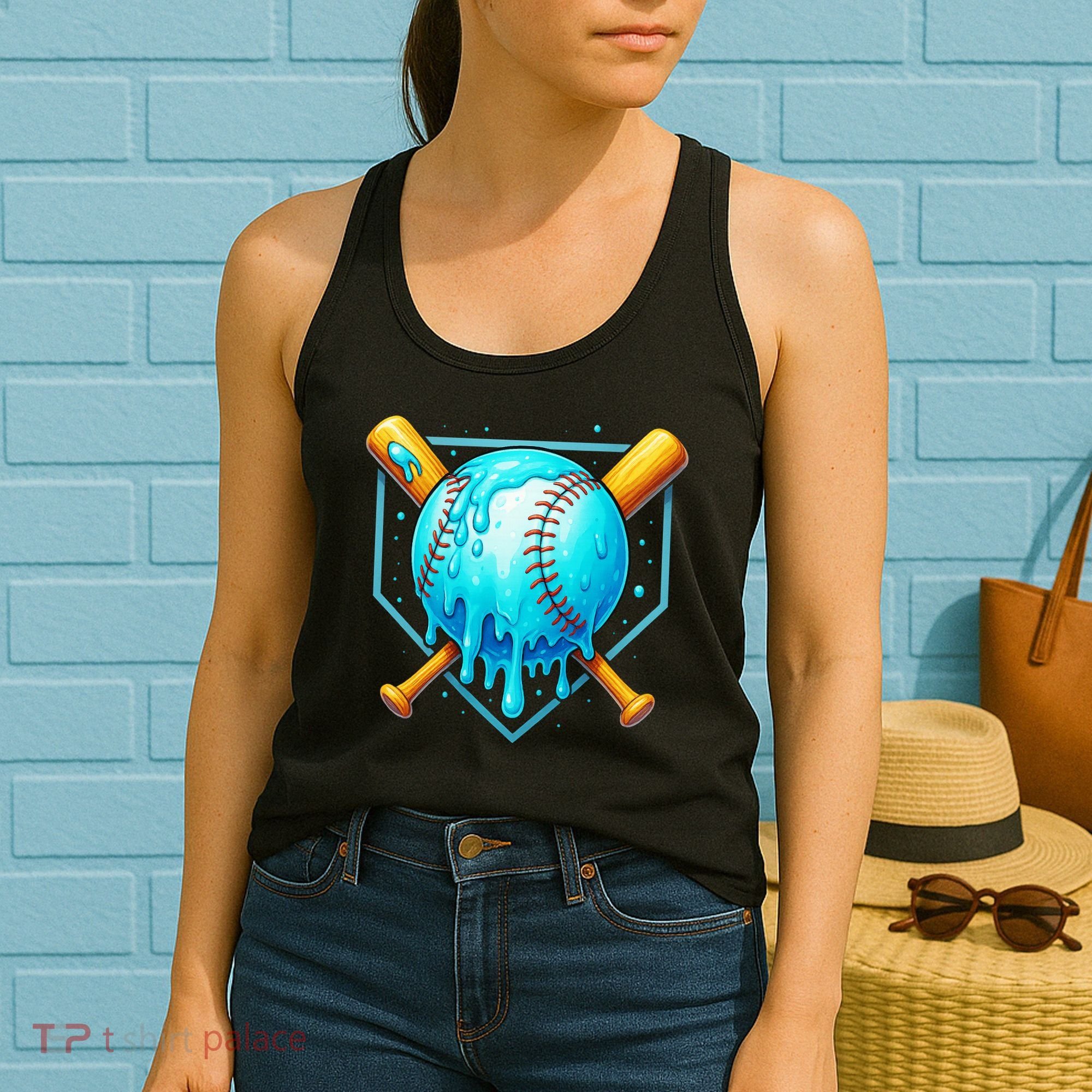 Baseball Drip Home Plate Ice Cream Women's Tank Top