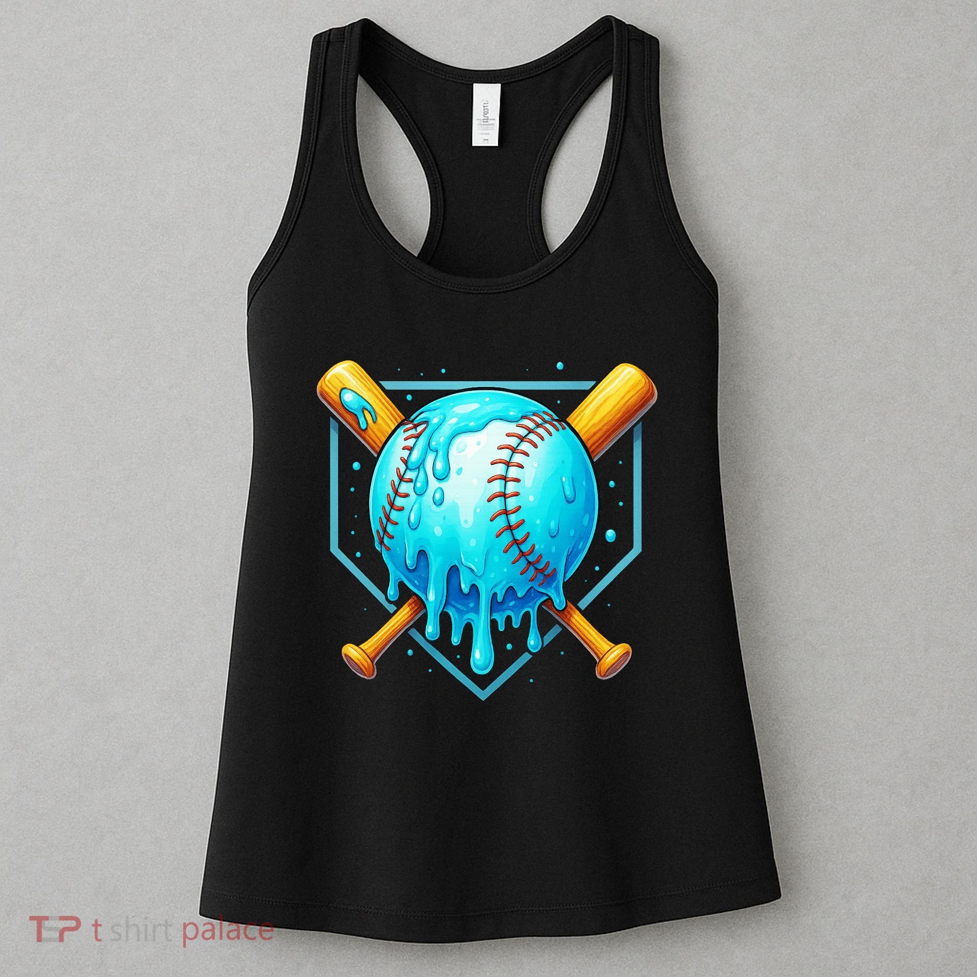 Baseball Drip Home Plate Ice Cream Women's Tank Top