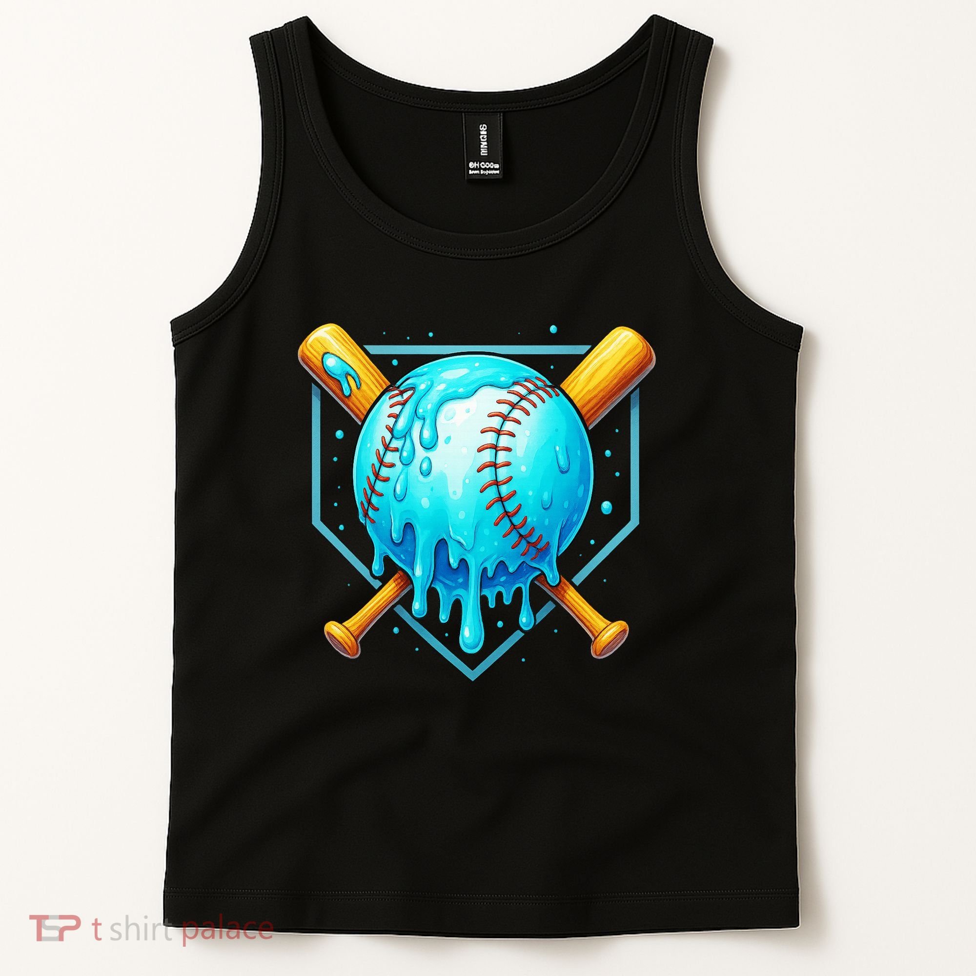 Baseball Drip Home Plate Ice Cream Tank Top