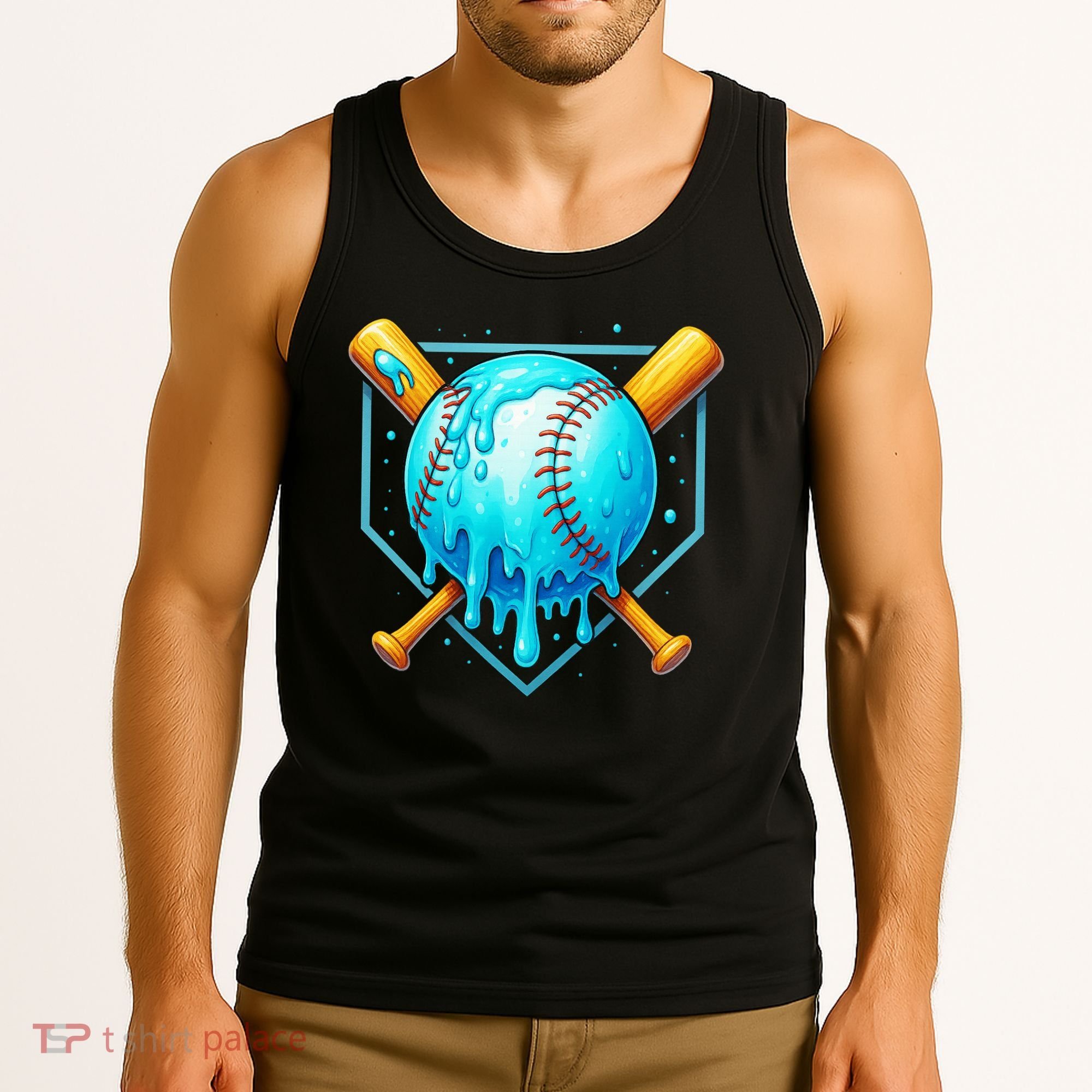 Baseball Drip Home Plate Ice Cream Tank Top