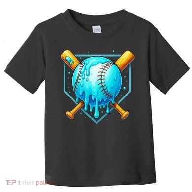 Baseball Drip Home Plate Ice Cream Toddler T-Shirt