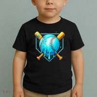 Baseball Drip Home Plate Ice Cream Toddler T-Shirt thumb 2