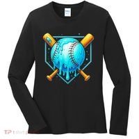 Baseball Drip Home Plate Ice Cream Women's Long Sleeve Shirt thumb 0