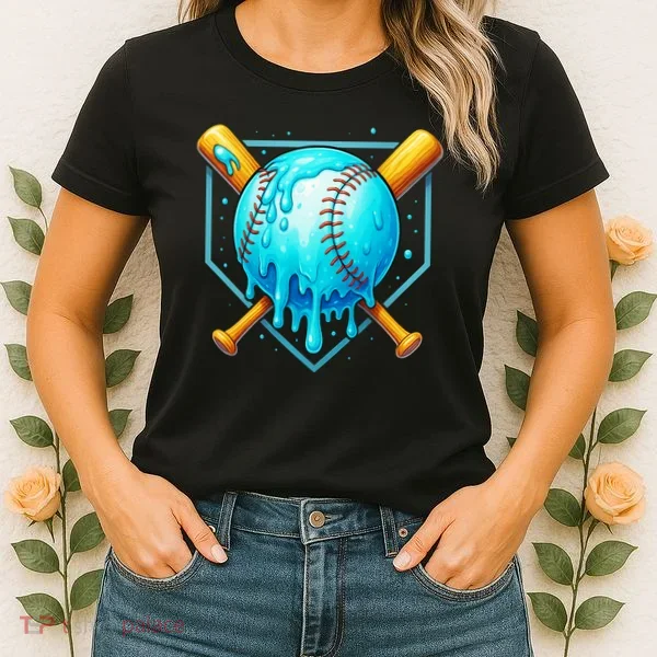 Baseball Drip Home Plate Ice Cream Women's T-Shirt
