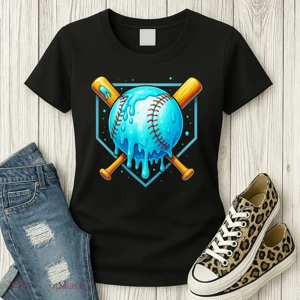 Baseball Drip Home Plate Ice Cream Women's T-Shirt
