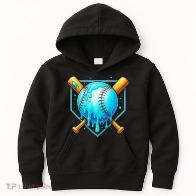 Baseball Drip Home Plate Ice Cream Kids Hoodie