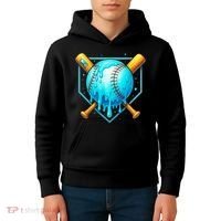 Baseball Drip Home Plate Ice Cream Kids Hoodie thumb 4