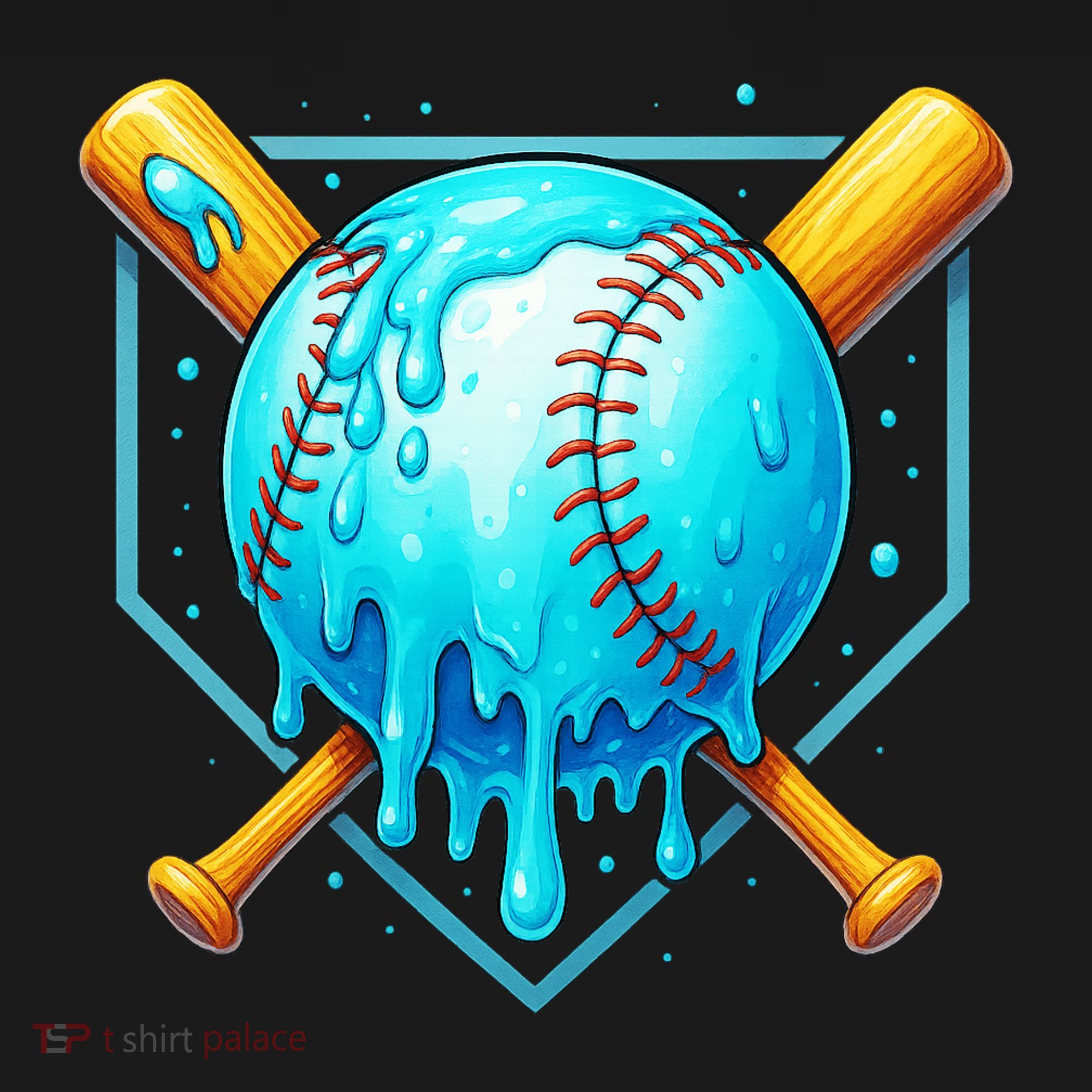 Baseball Drip Home Plate Ice Cream Kids Long Sleeve Shirt