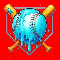 Baseball Drip Home Plate Ice Cream Santa Hat thumb 1