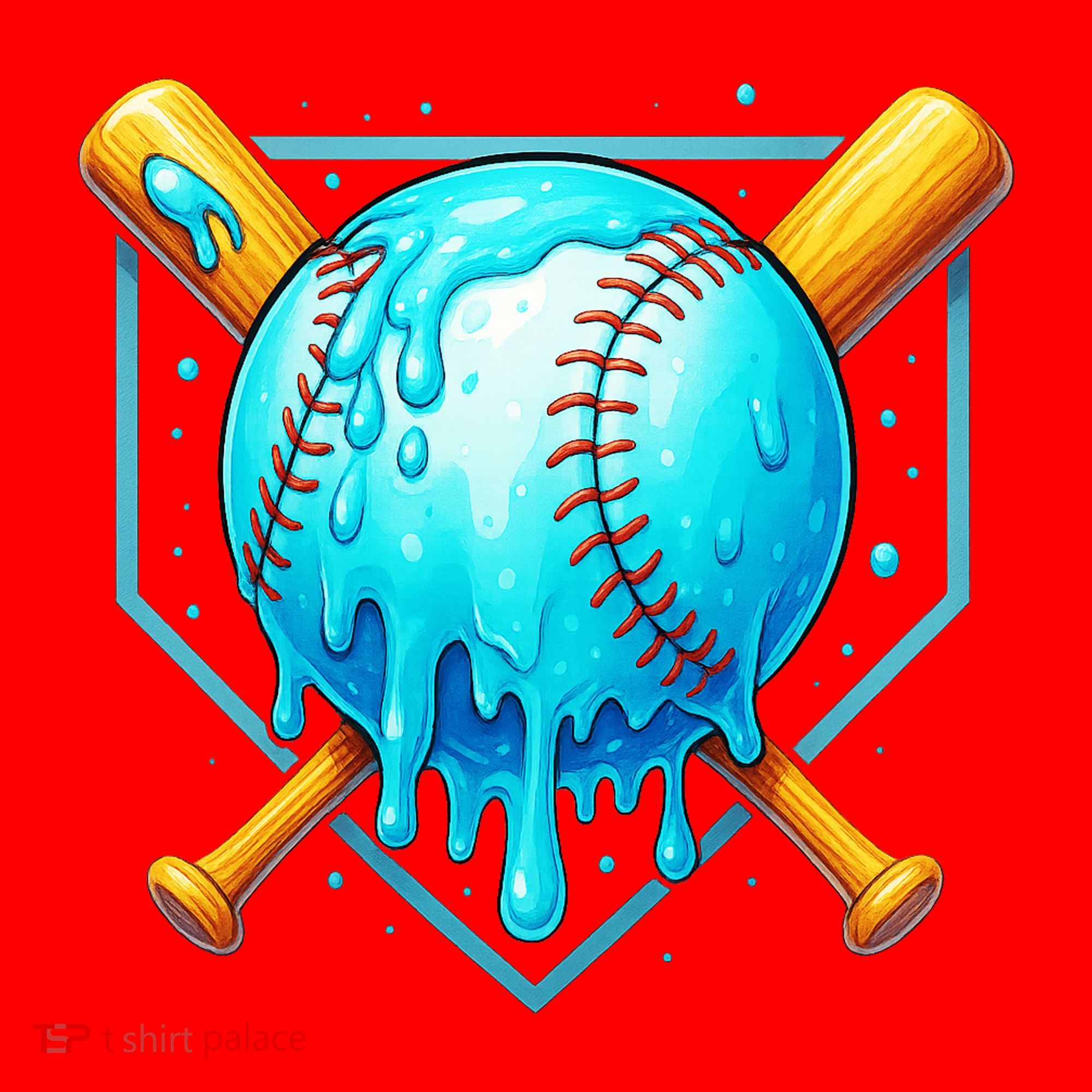 Baseball Drip Home Plate Ice Cream Santa Hat