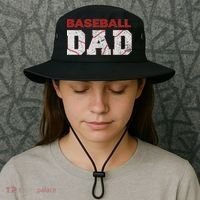 Baseball Dad Happy Fathers Day Bucket Hat thumb 3