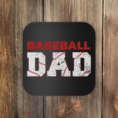 Baseball Dad Happy Fathers Day Coaster