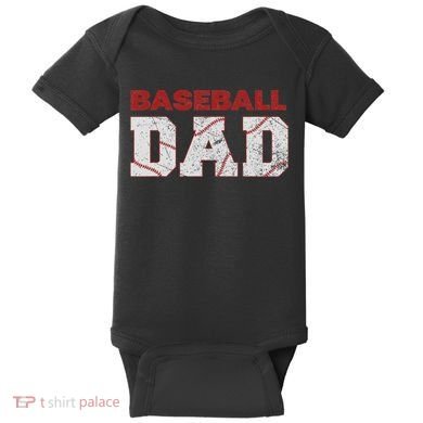 Baseball Dad Happy Fathers Day Baby Bodysuit