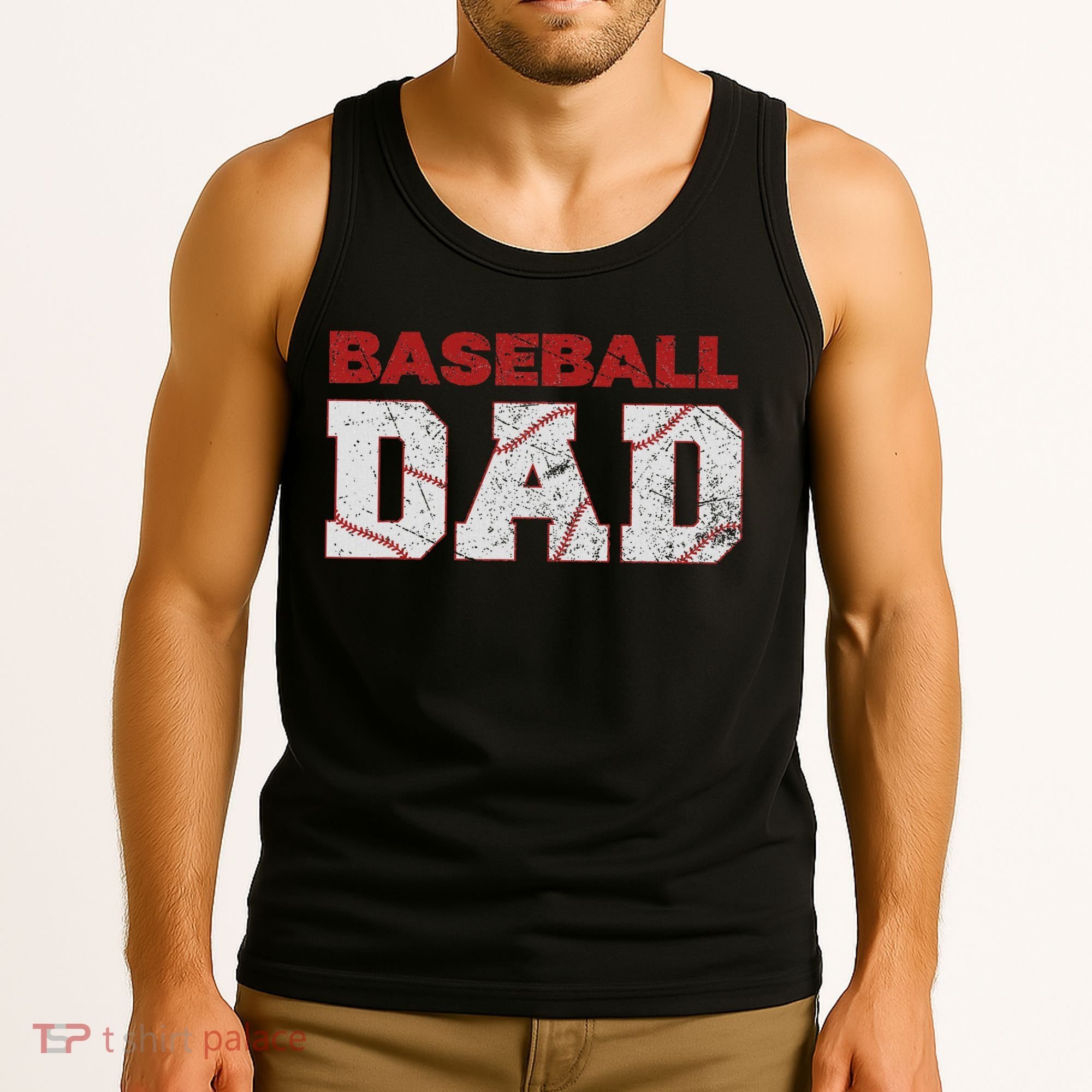 Baseball Dad Happy Fathers Day Tank Top