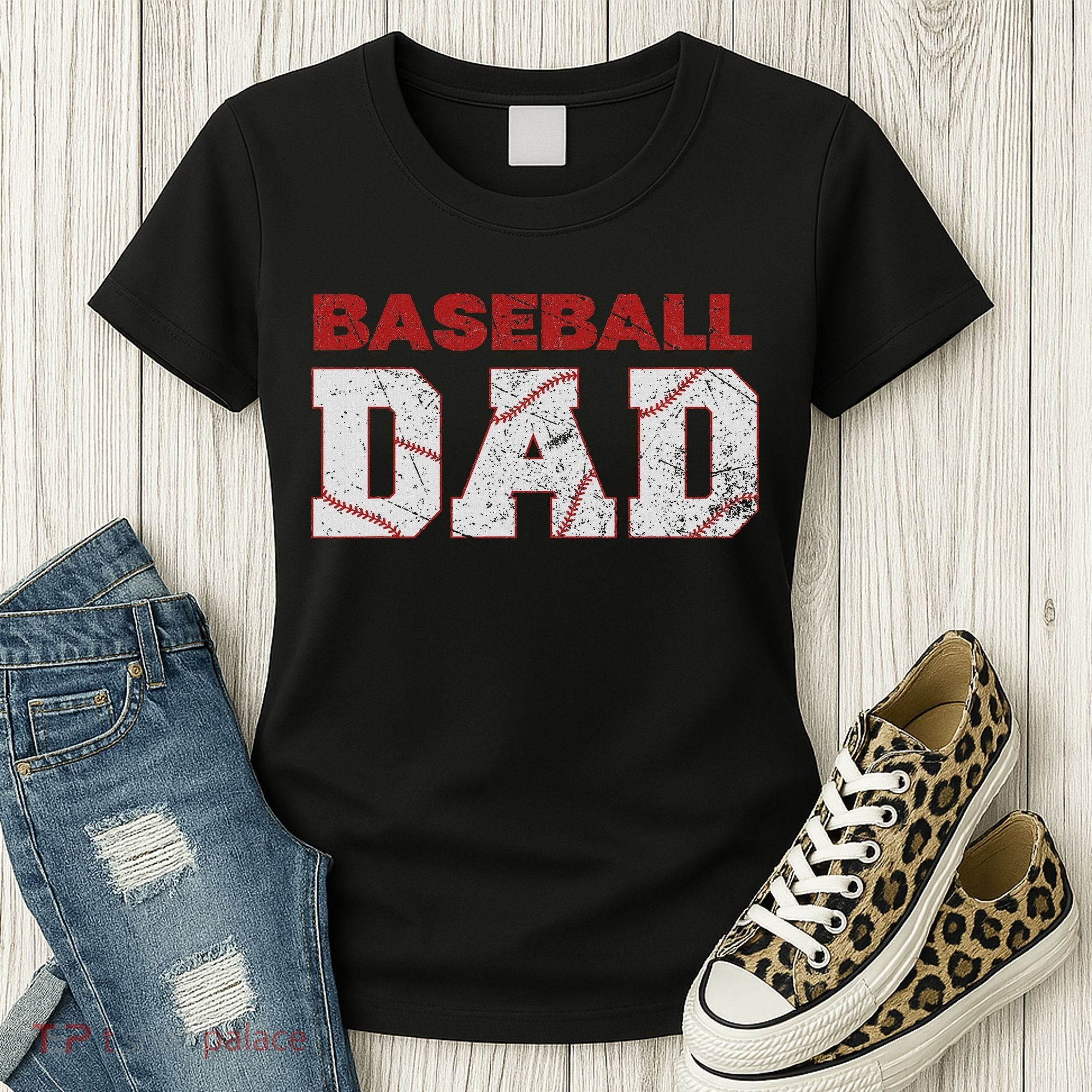 Baseball Dad Happy Fathers Day Women's T-Shirt