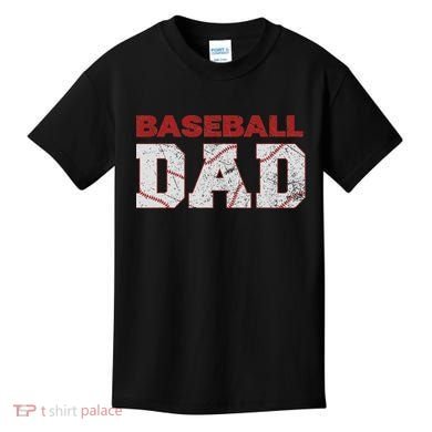 Baseball Dad Happy Fathers Day Kids T-Shirt