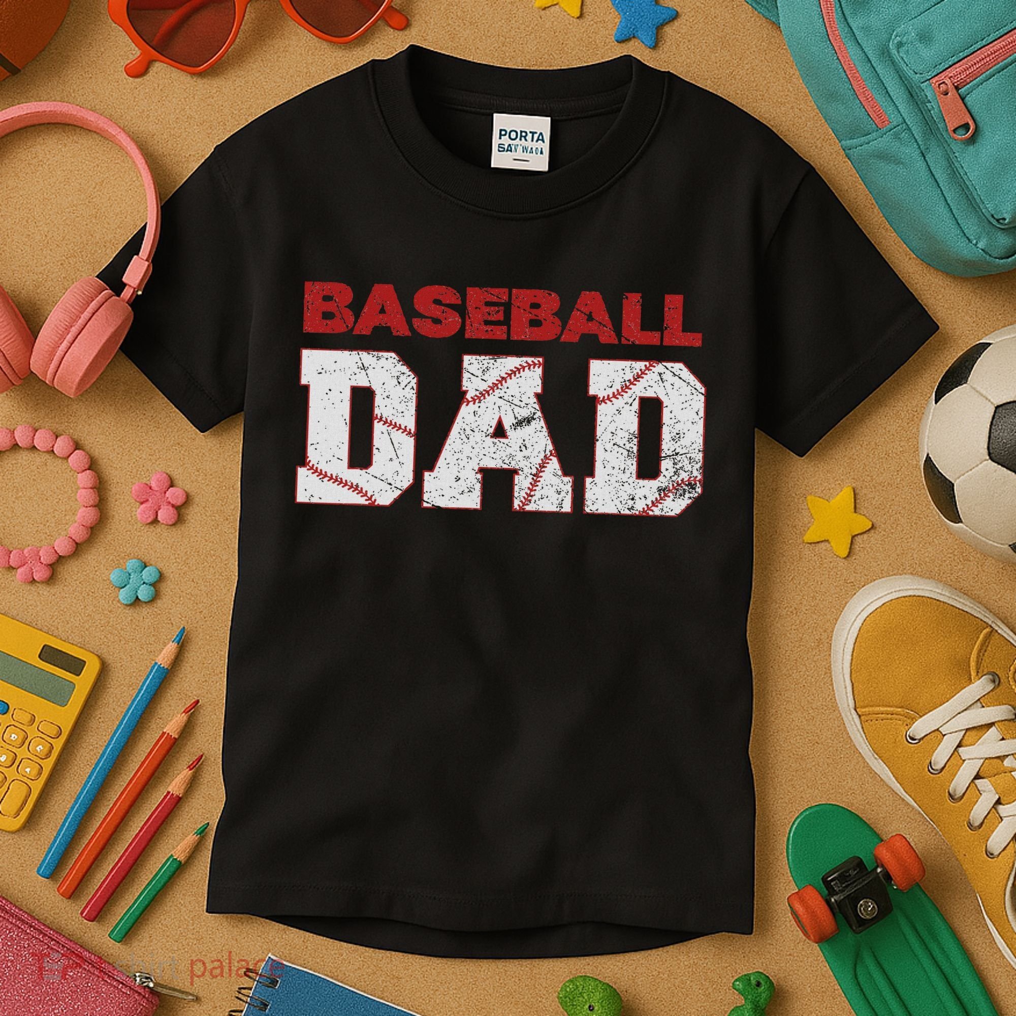 Baseball Dad Happy Fathers Day Kids T-Shirt