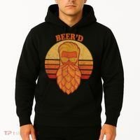 Beer D Hops Beard Beer Garden Retro Sunset Hoodie thumb 2