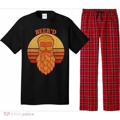 Beer D Hops Beard Beer Garden Retro Sunset Pajama Set