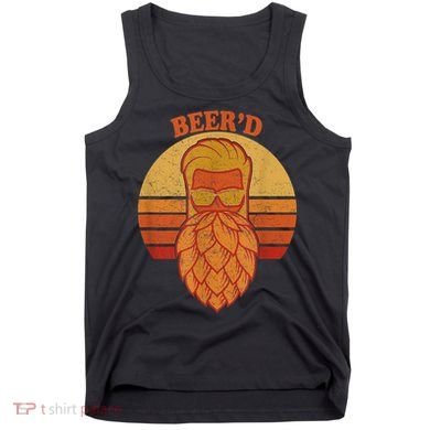 Beer D Hops Beard Beer Garden Retro Sunset Tank Top