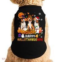 Beagle Dog Happy Hallothanksmas Xmas Dog Lover Meaningful Gift Doggie Tank thumb 0