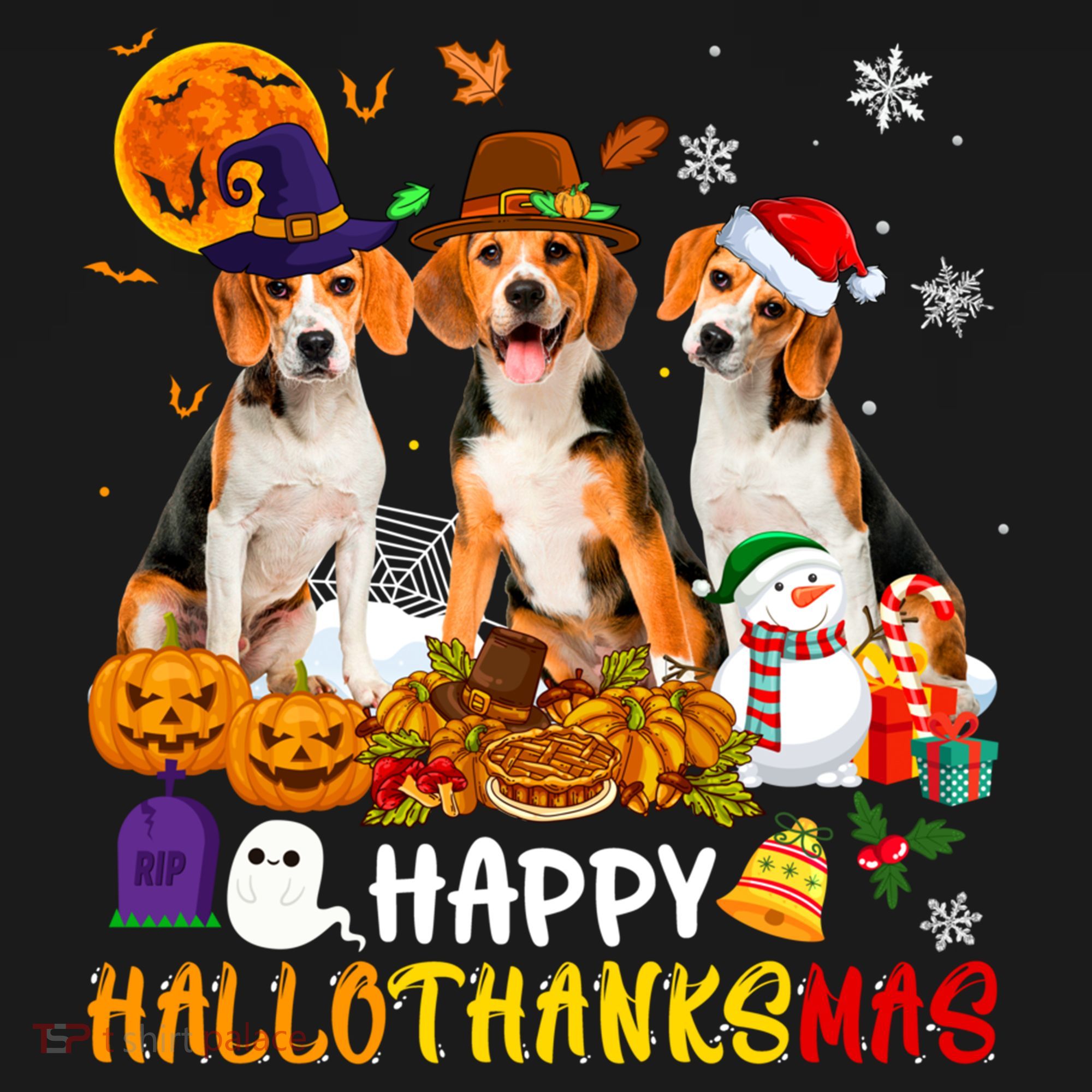 Beagle Dog Happy Hallothanksmas Xmas Dog Lover Meaningful Gift Backpack