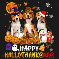 Beagle Dog Happy Hallothanksmas Xmas Dog Lover Meaningful Gift Ornament thumb 1