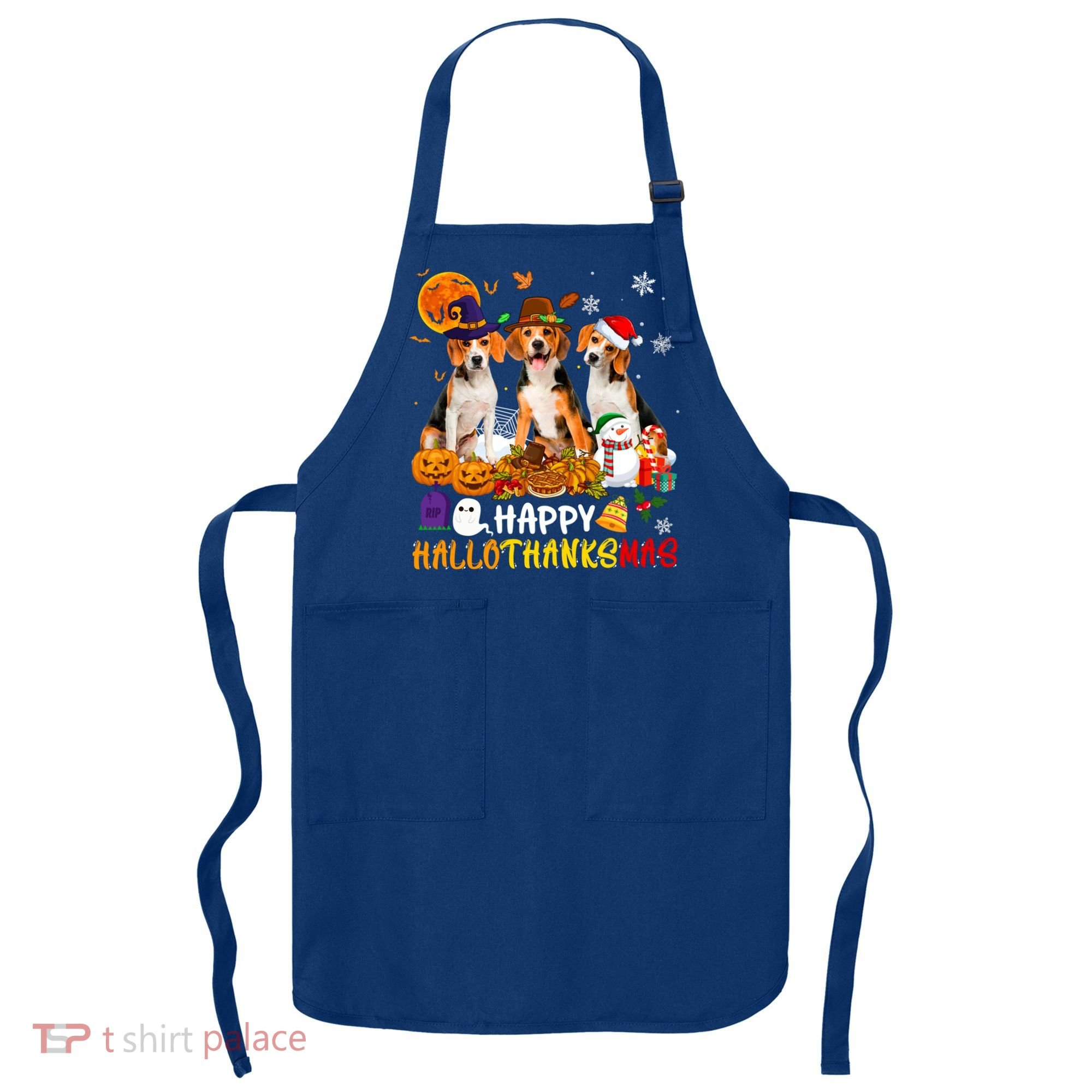 Beagle Dog Happy Hallothanksmas Xmas Dog Lover Meaningful Gift Apron
