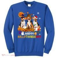 Beagle Dog Happy Hallothanksmas Xmas Dog Lover Meaningful Gift Sweatshirt thumb 0