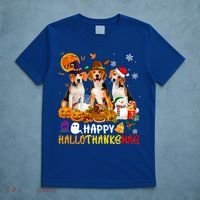 Beagle Dog Happy Hallothanksmas Xmas Dog Lover Meaningful Gift T-Shirt thumb 5
