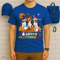 Beagle Dog Happy Hallothanksmas Xmas Dog Lover Meaningful Gift T-Shirt thumb 6