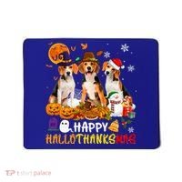 Beagle Dog Happy Hallothanksmas Xmas Dog Lover Meaningful Gift Mousepad thumb 0