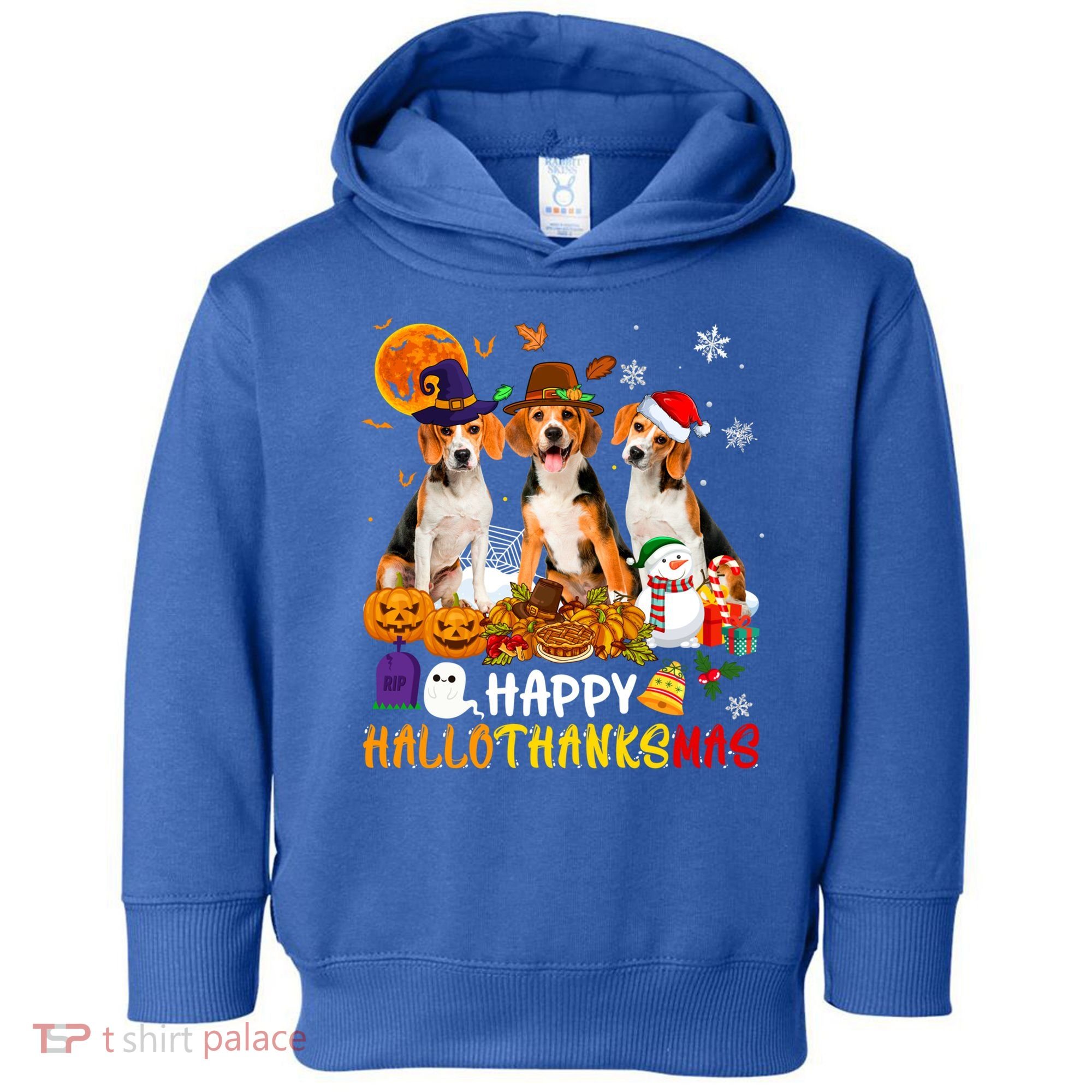 Beagle Dog Happy Hallothanksmas Xmas Dog Lover Meaningful Gift Toddler Hoodie
