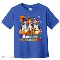 Beagle Dog Happy Hallothanksmas Xmas Dog Lover Meaningful Gift Toddler T-Shirt thumb 0
