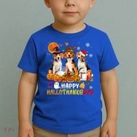 Beagle Dog Happy Hallothanksmas Xmas Dog Lover Meaningful Gift Toddler T-Shirt thumb 2