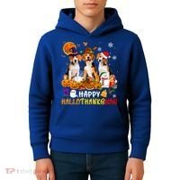 Beagle Dog Happy Hallothanksmas Xmas Dog Lover Meaningful Gift Kids Hoodie thumb 4