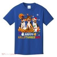 Beagle Dog Happy Hallothanksmas Xmas Dog Lover Meaningful Gift Kids T-Shirt thumb 0