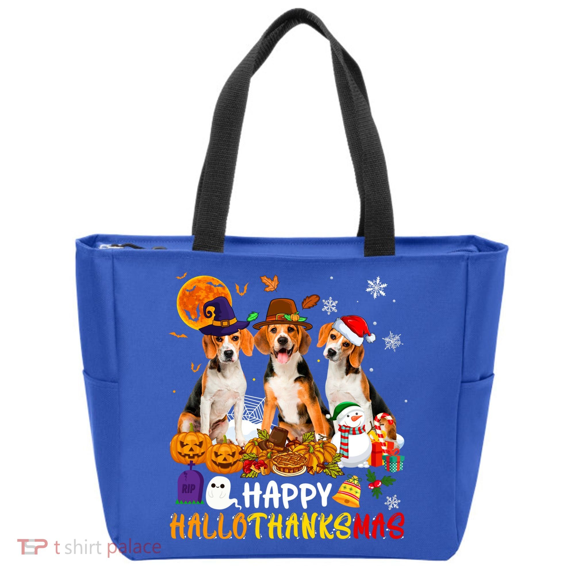 Beagle Dog Happy Hallothanksmas Xmas Dog Lover Meaningful Gift Tote Bag