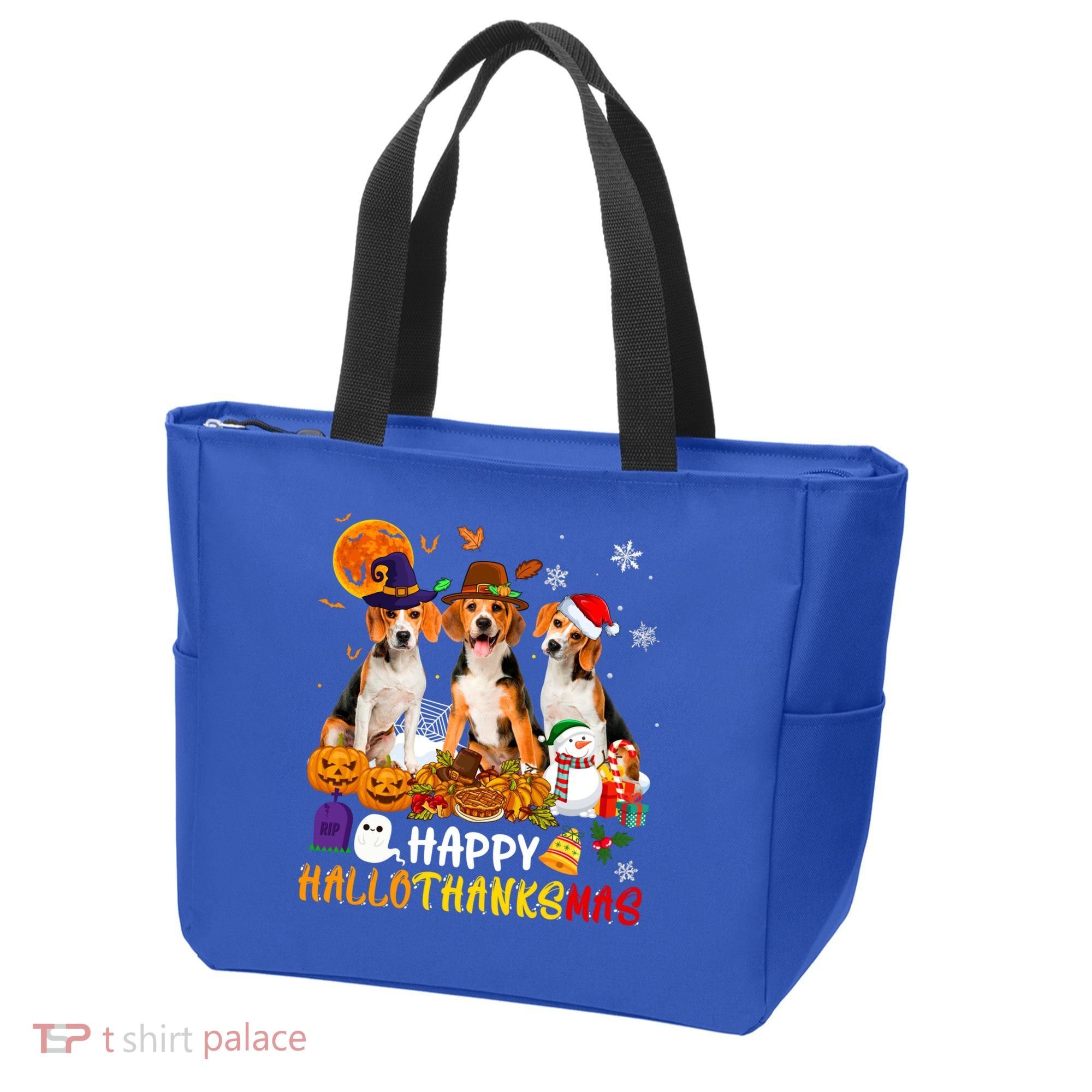 Beagle Dog Happy Hallothanksmas Xmas Dog Lover Meaningful Gift Tote Bag