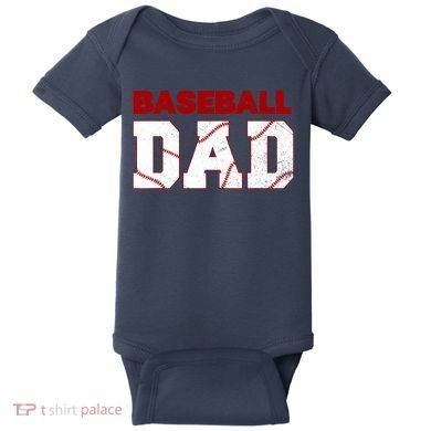 Baseball Dad Happy Fathers Days For Boy Baby Bodysuit