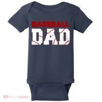 Baseball Dad Happy Fathers Days For Boy Baby Bodysuit thumb 0