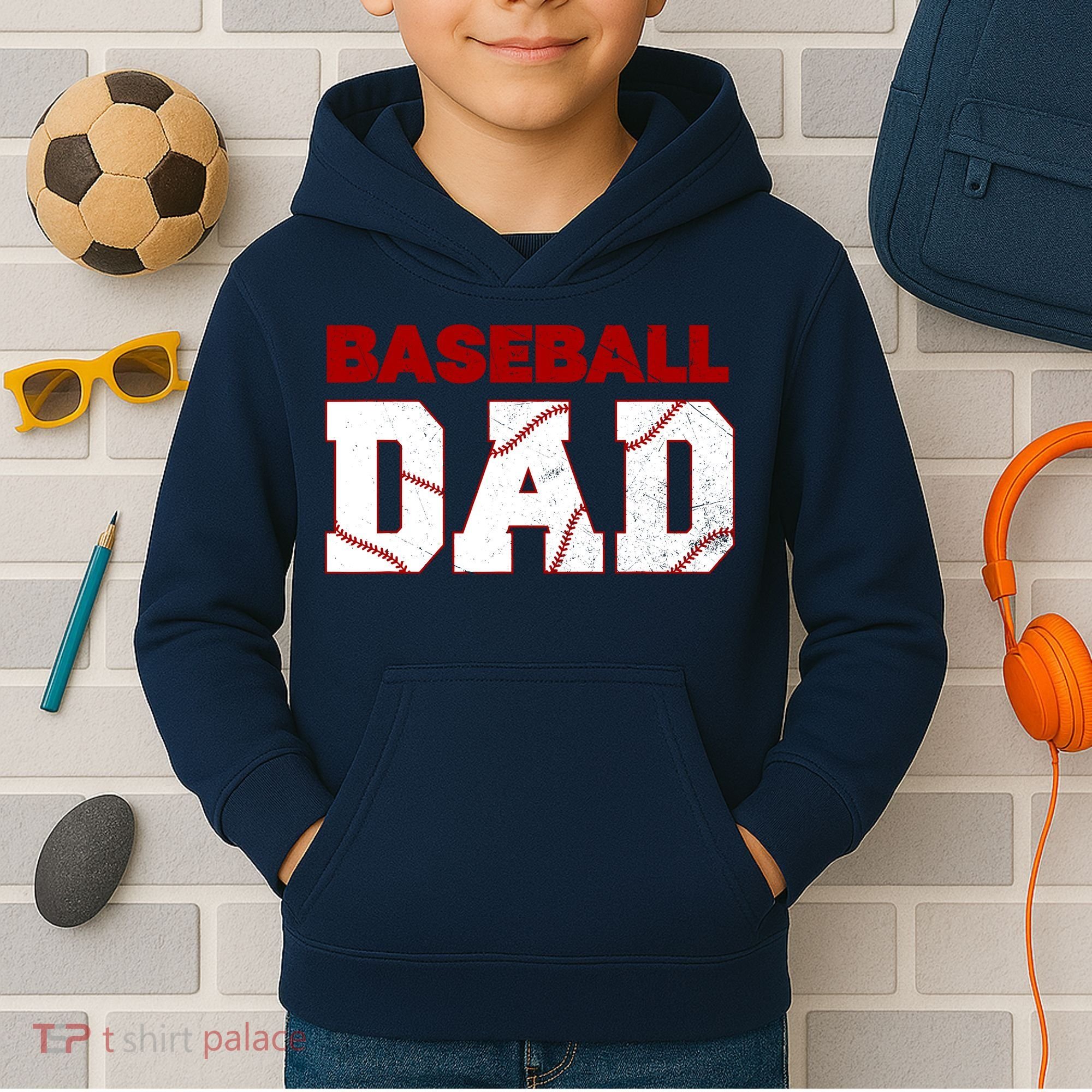 Baseball Dad Happy Fathers Days For Boy Kids Hoodie